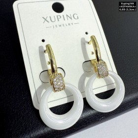 Сережки Xuping14К 10826 (3.3см) « кераміка»